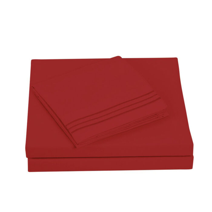 Textilia™ Full Size 4 Piece Bedsheet Set - Burgundy
