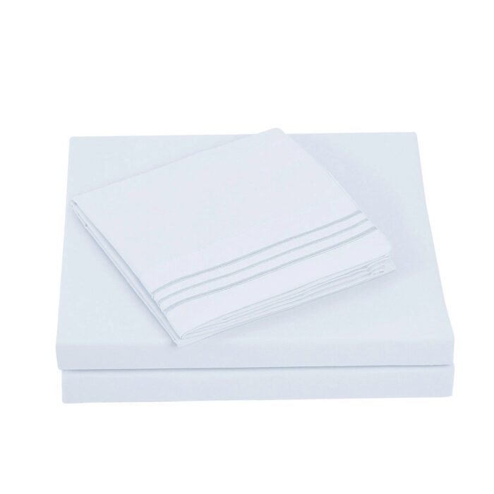 Textilia™ Queen Size 4 Piece Bedsheet Set - White
