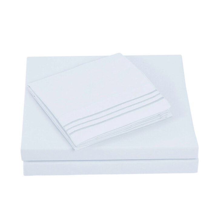Textilia™ Twin Size 3 Piece Bedsheet Set - White